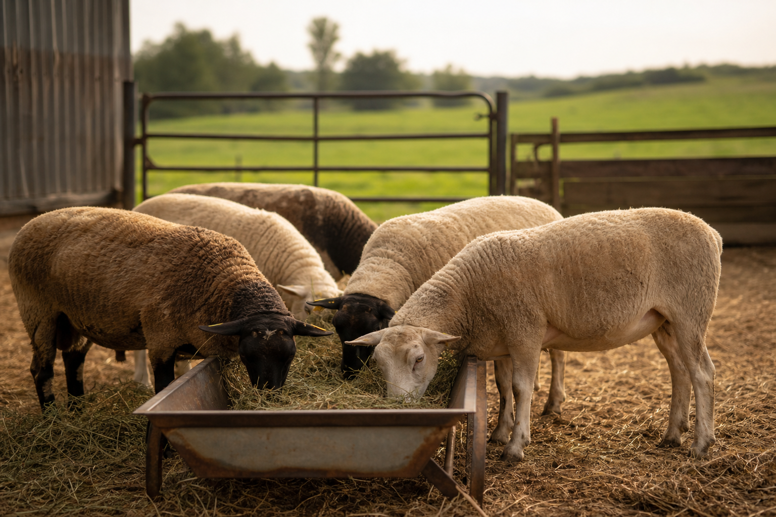 An editorial documentary livestock photograph for a US stock-show publication, captured with natural available light, shallow depth of field, and a warm neut…